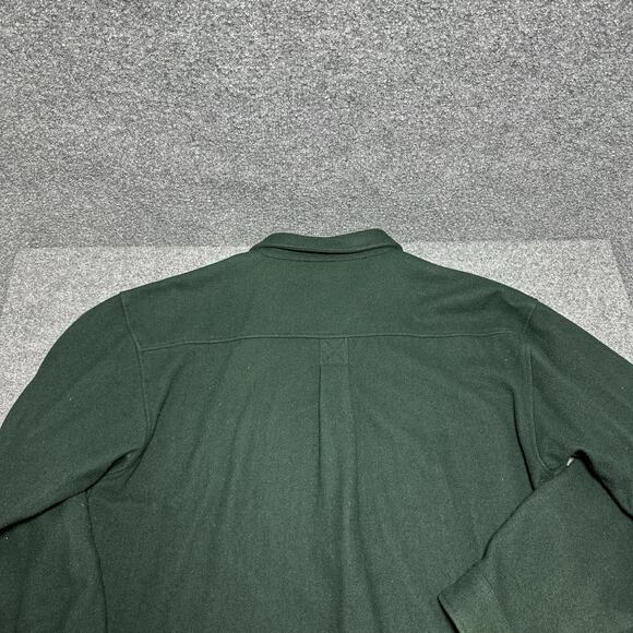 Vtg Salmon River Traders Long Sleeve Button Up Shirt Sz XLT Green Fleece Wool - Picture 9 of 11